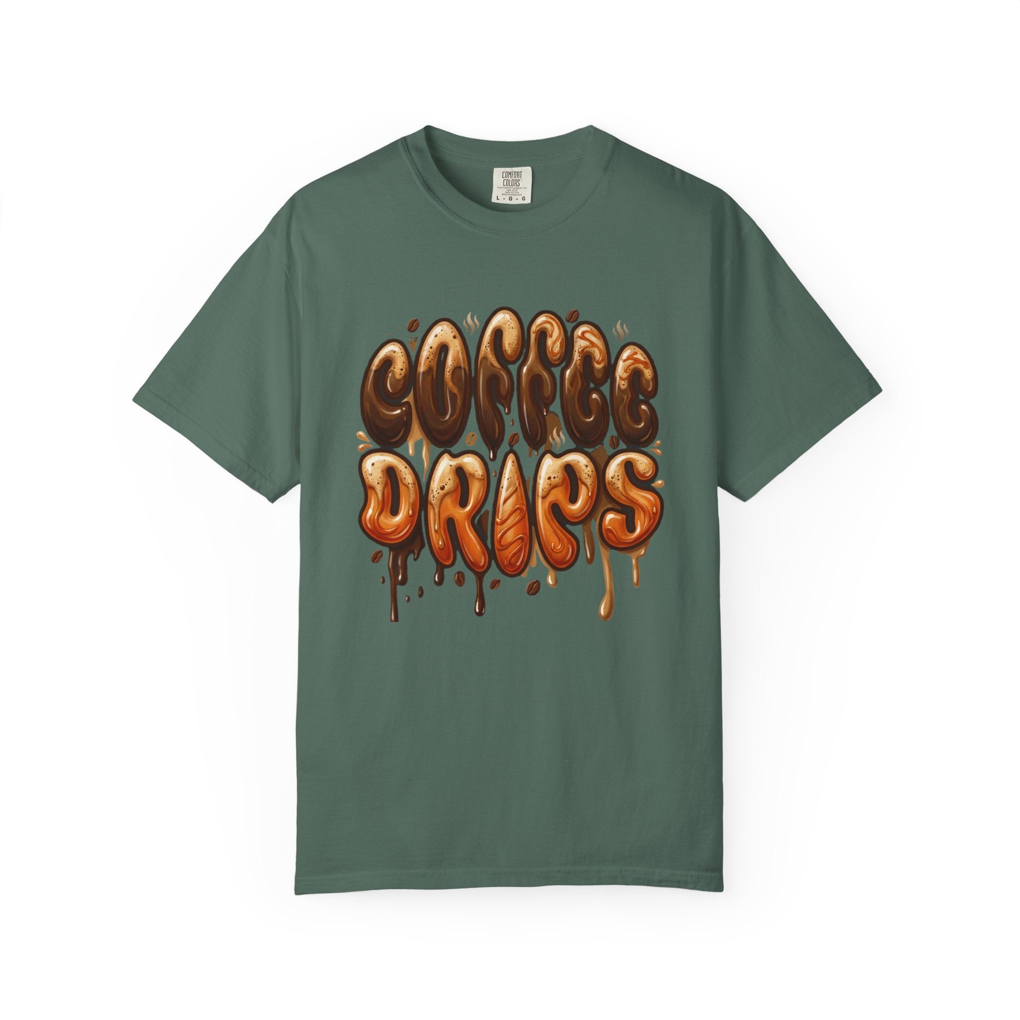 Coffee Drips Retro T-Shirt | Comfort Colors Garment Dyed Graphic Tee
