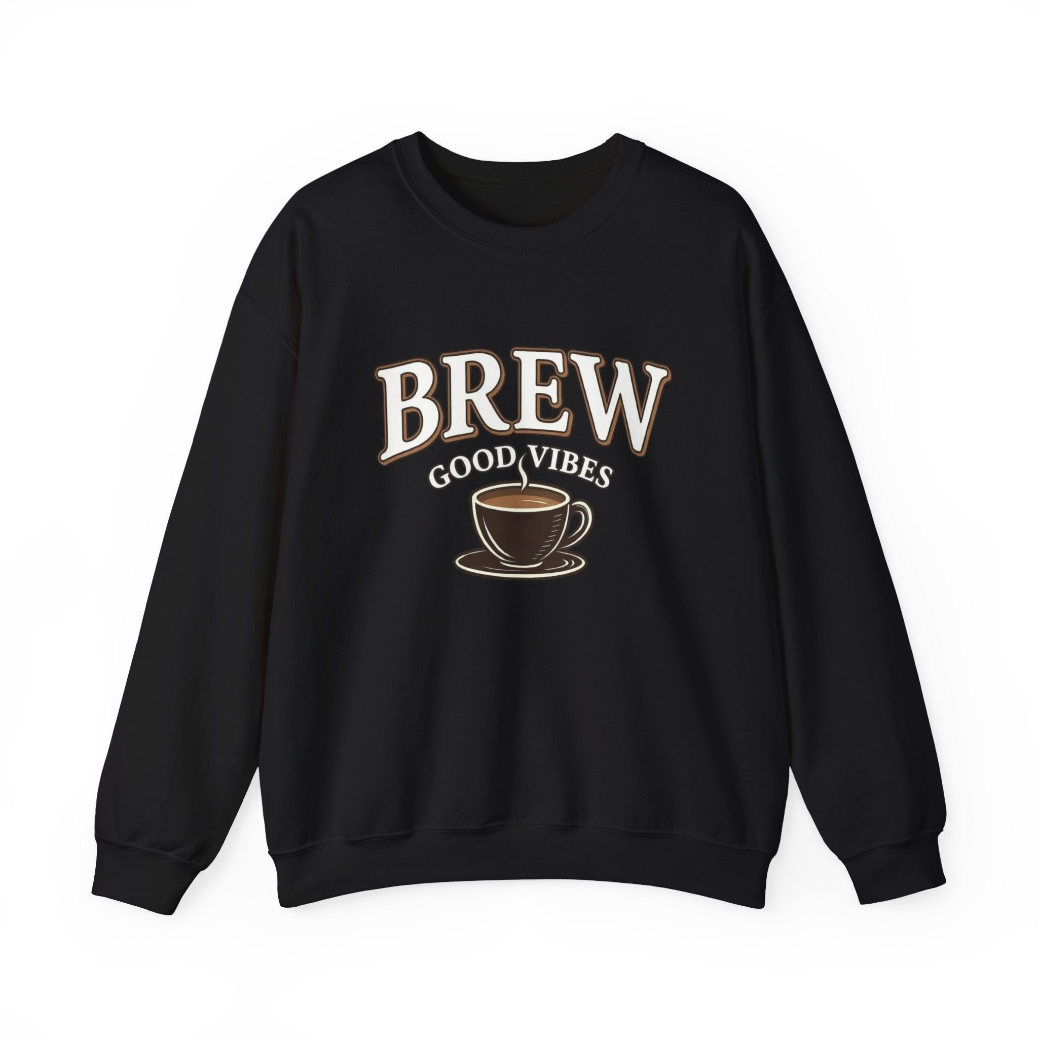 Brew Good Vibes Coffee Sweatshirt – Vintage Unisex Cotton Blend Crewneck
