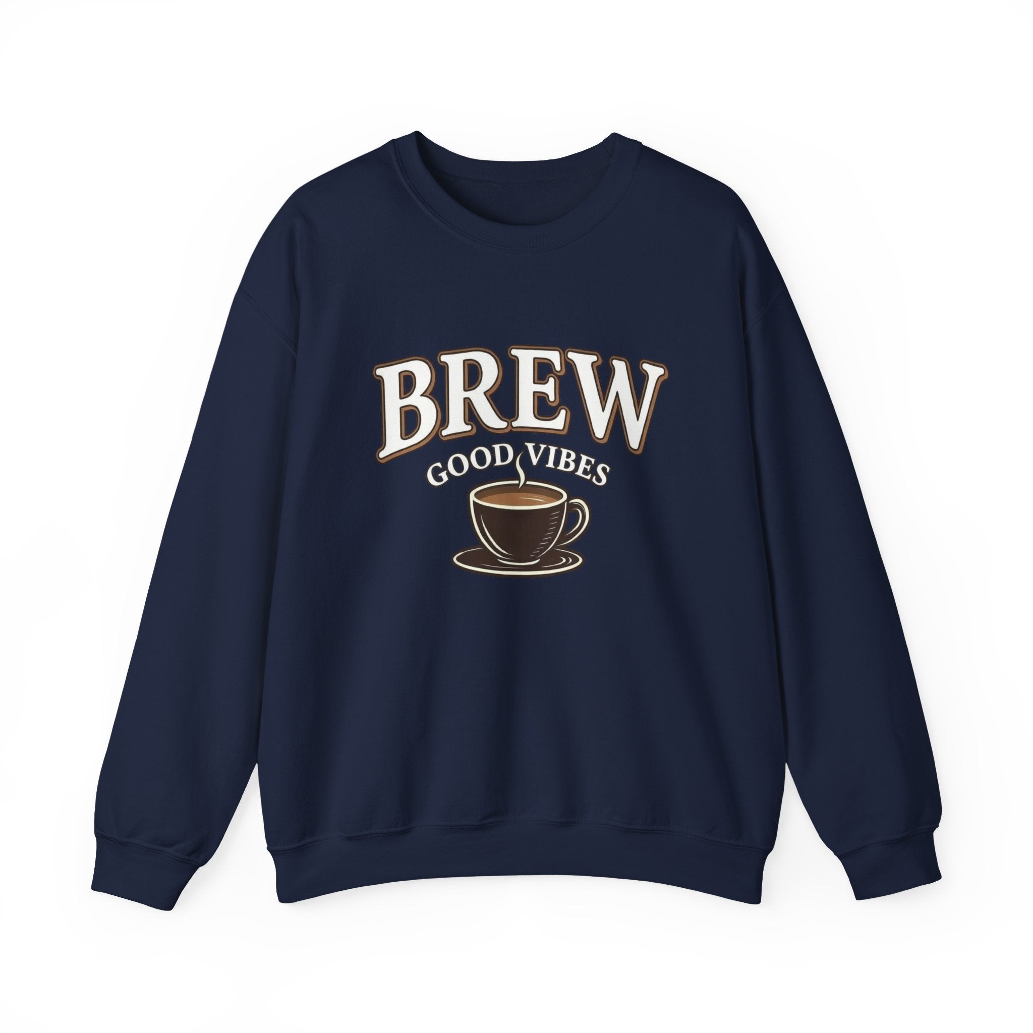 Brew Good Vibes Coffee Sweatshirt – Vintage Unisex Cotton Blend Crewneck