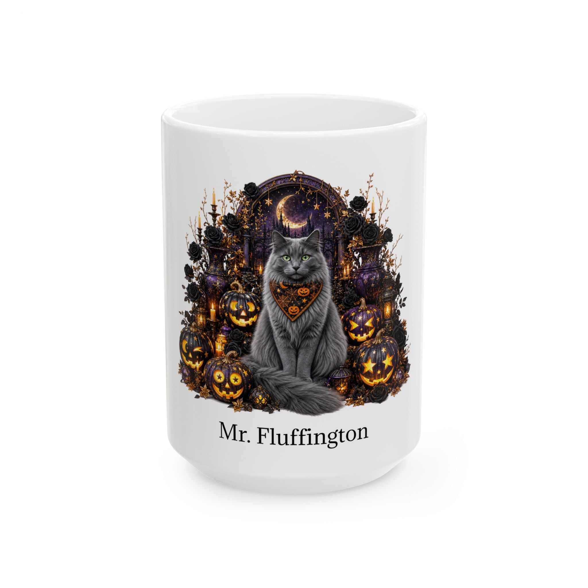 Personalized Nebelung Cat Halloween Mug – Custom Name