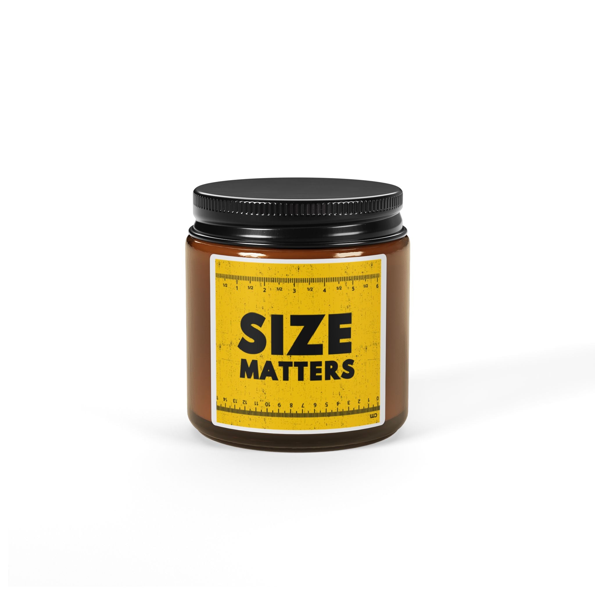 Funny Size Matters Candle | Measuring Tape Gag Gift for Him | Humorous Scented Soy Candle