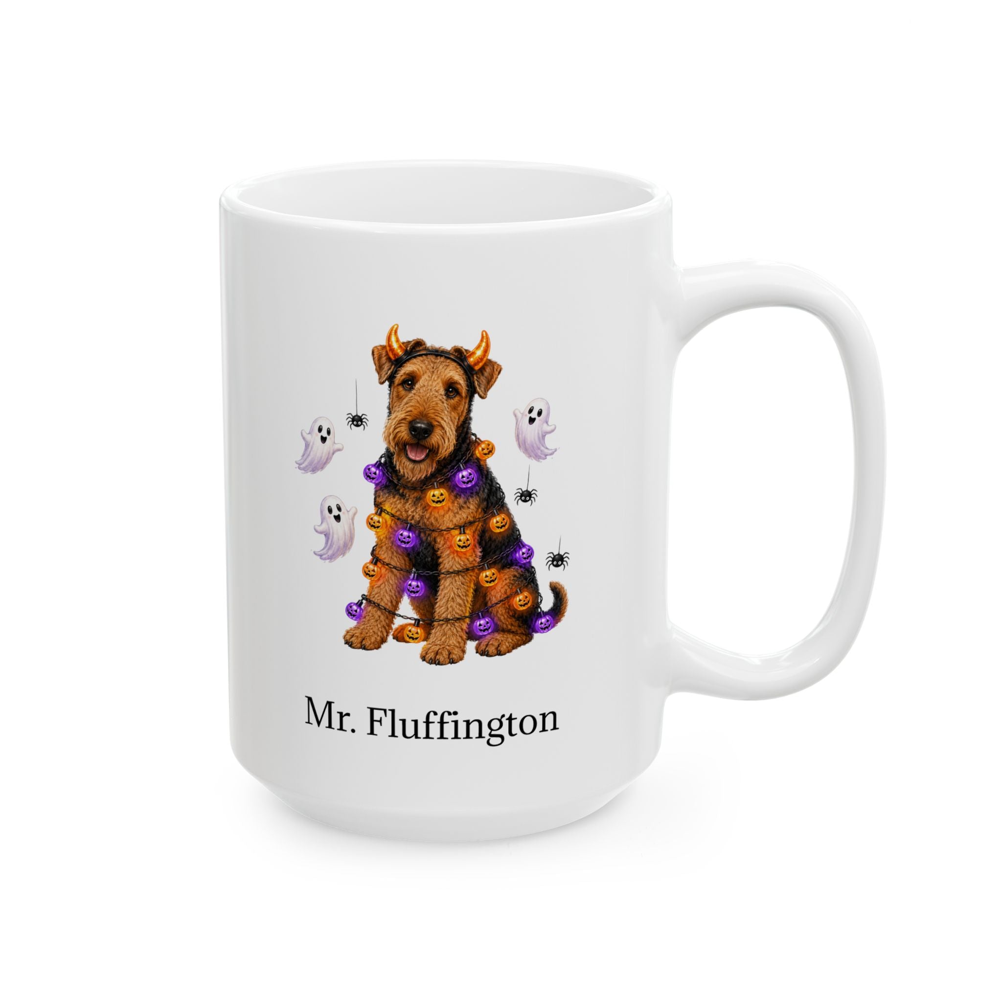Personalized Airedale Terrier Halloween Mug – Custom Dog Lover Gift