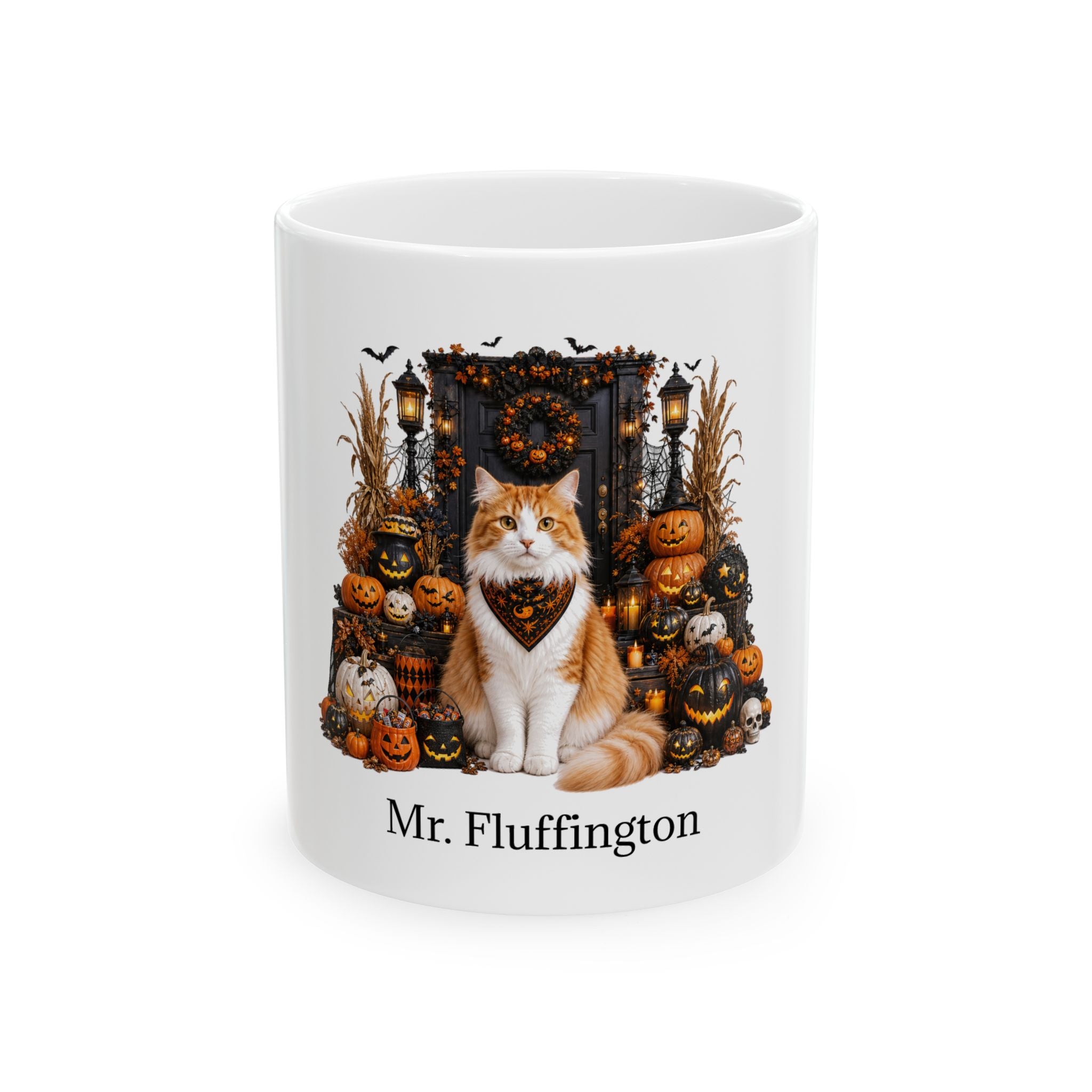 Personalized Domestic Longhair Cat Halloween Mug – Custom Name