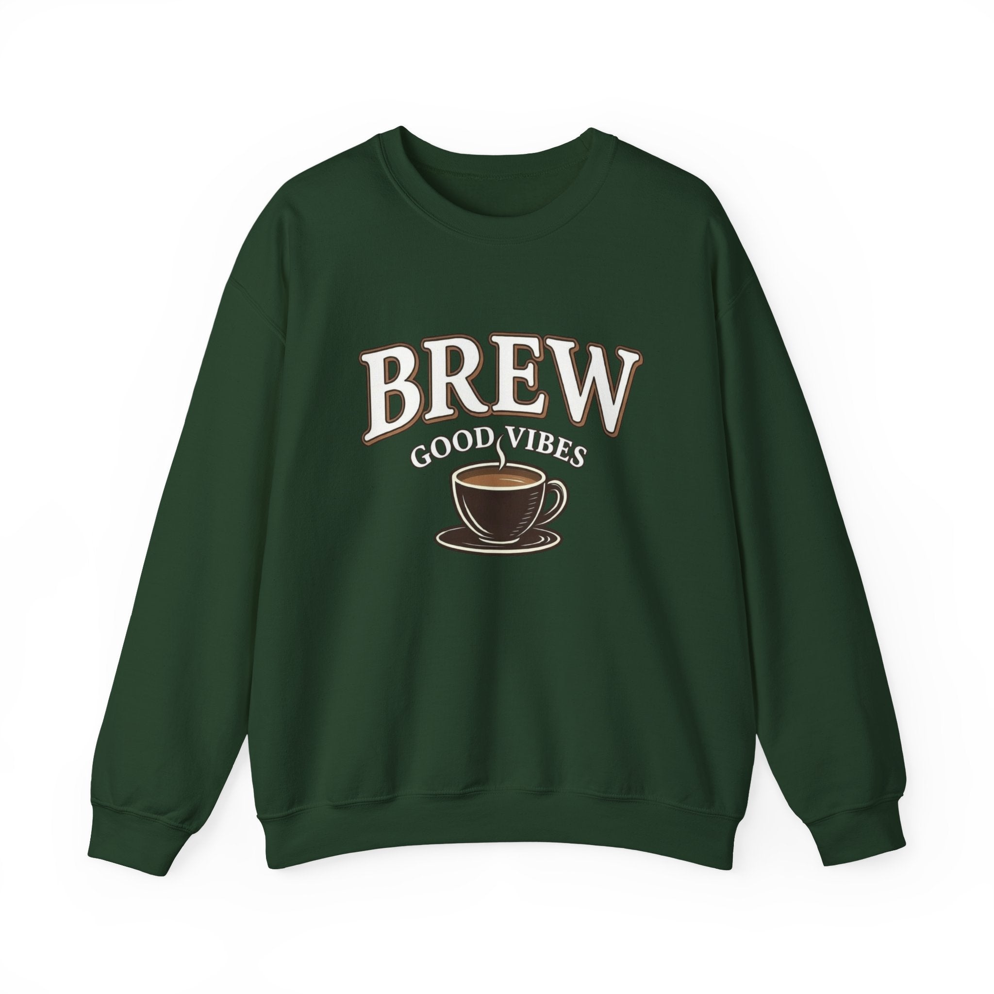 Brew Good Vibes Coffee Sweatshirt – Vintage Unisex Cotton Blend Crewneck
