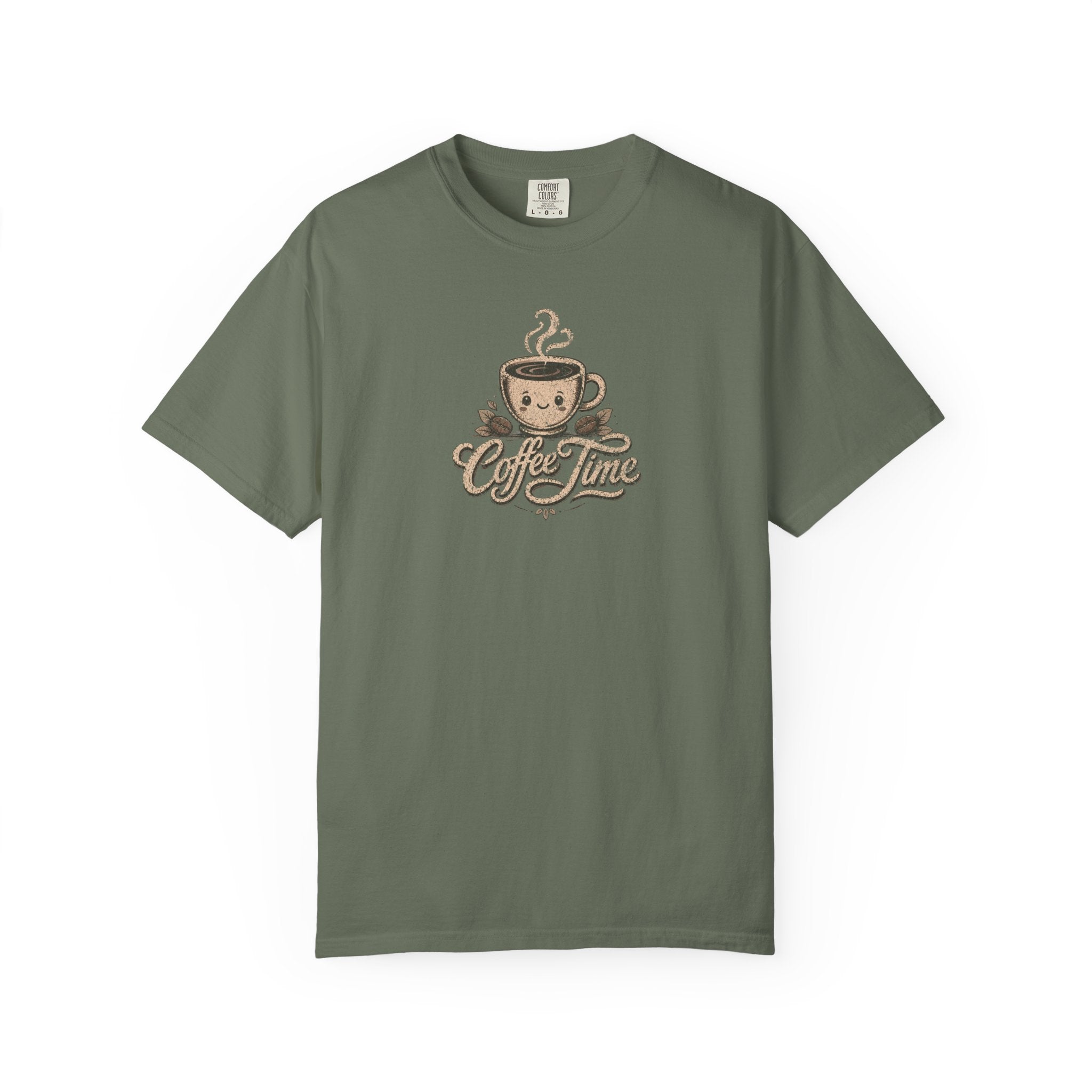 Vintage Coffee Time Heavyweight Cotton Graphic T-Shirt