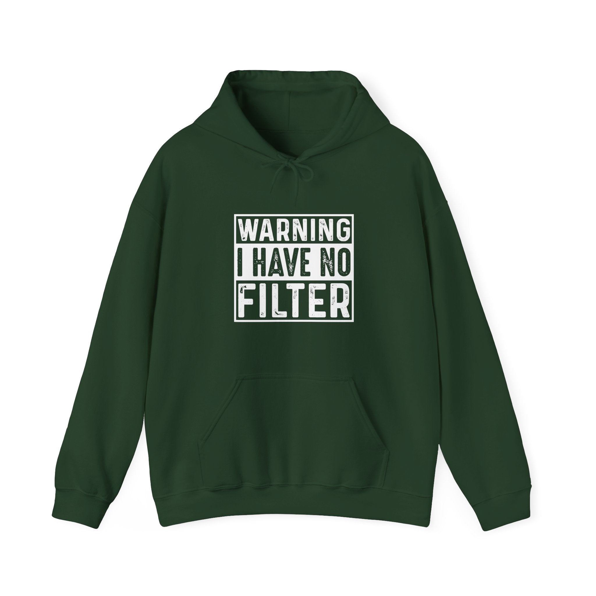 Warning I Have No Filter Hoodie | Bold Graphic Sweatshirt | Unisex Streetwear Gift