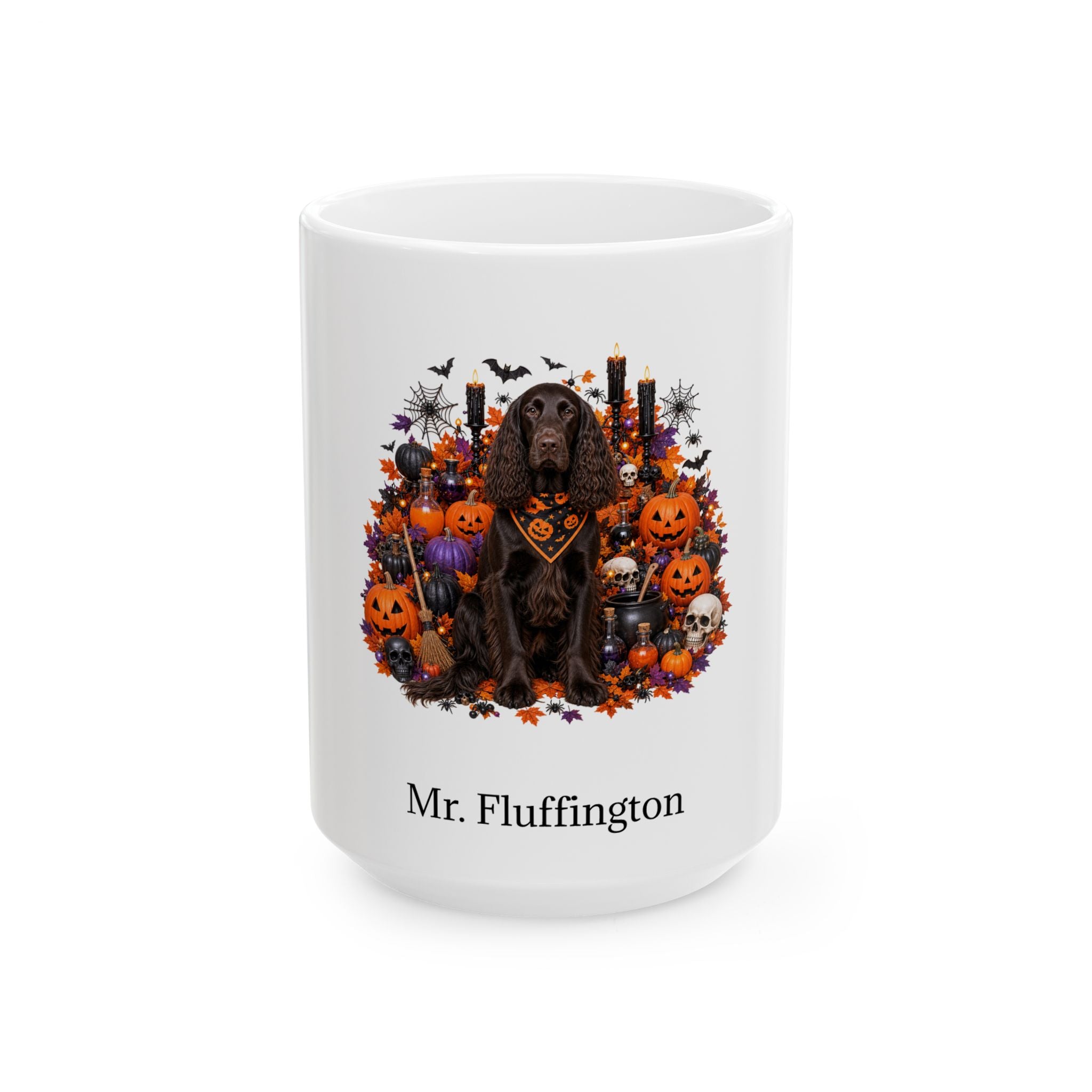 Personalized Field Spaniel Dog Mug – Custom Pet Name Halloween Gift