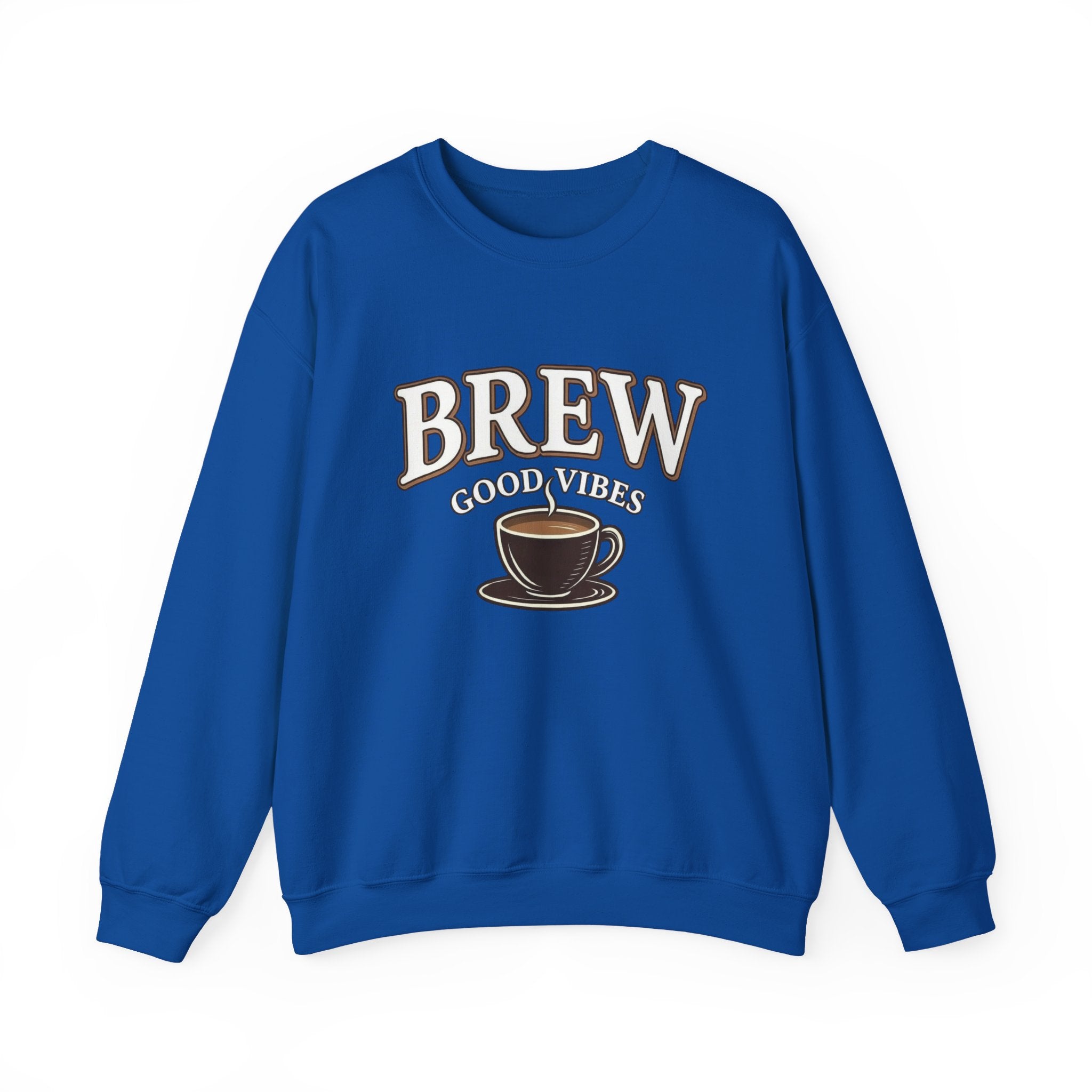 Brew Good Vibes Coffee Sweatshirt – Vintage Unisex Cotton Blend Crewneck