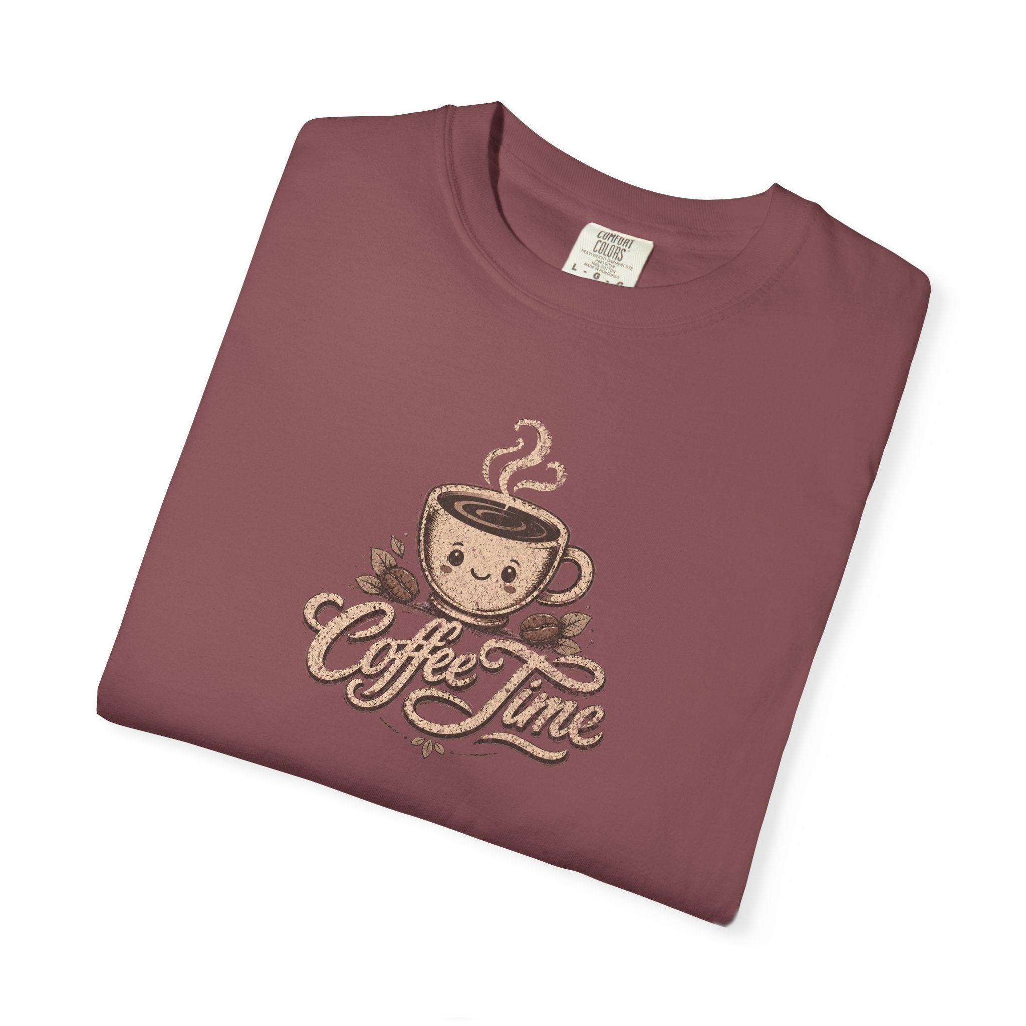 Vintage Coffee Time Heavyweight Cotton Graphic T-Shirt