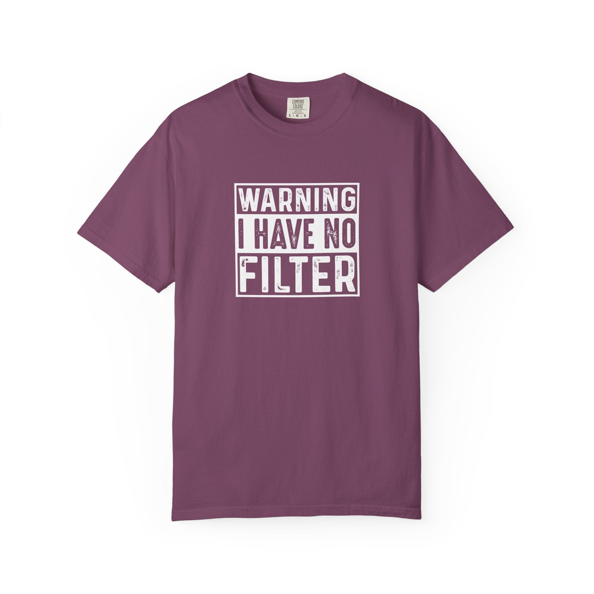 Brevity Brew No Filter Sarcastic Graphic Tee, Heavyweight Cotton Shirt