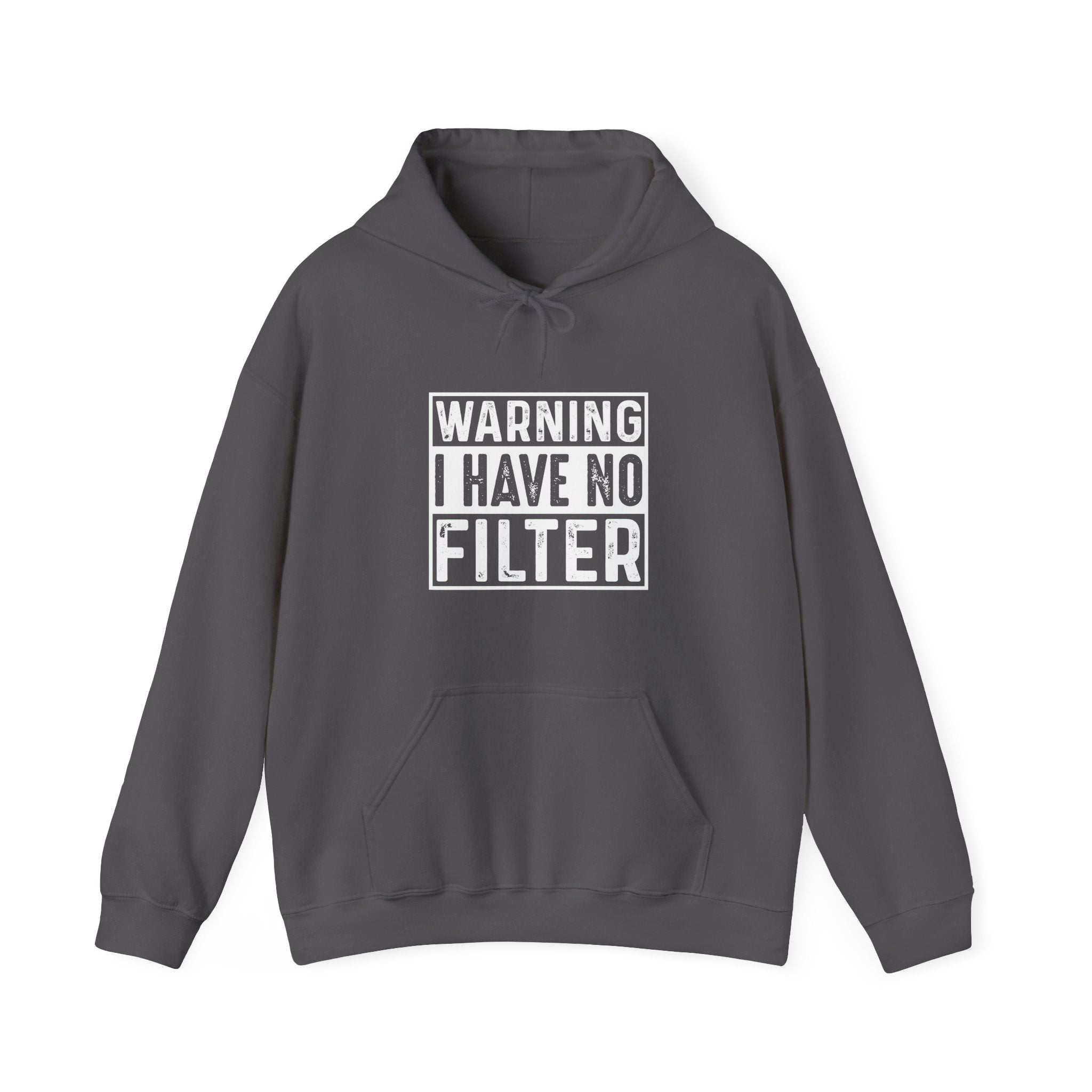 Warning I Have No Filter Hoodie | Bold Graphic Sweatshirt | Unisex Streetwear Gift