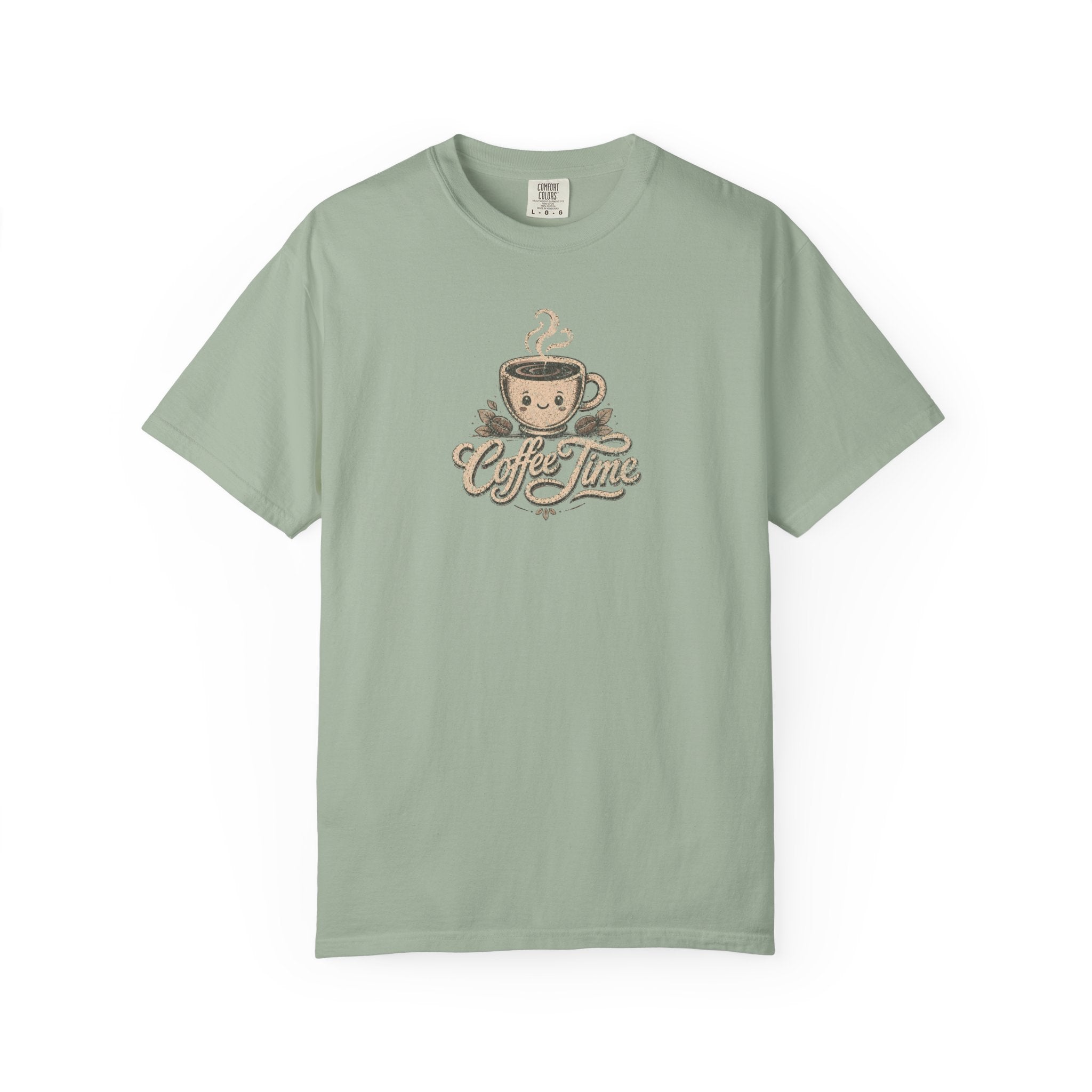 Vintage Coffee Time Heavyweight Cotton Graphic T-Shirt