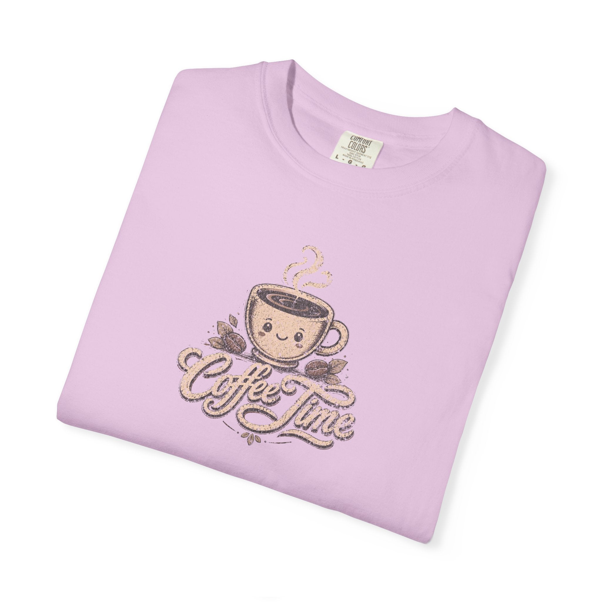 Vintage Coffee Time Heavyweight Cotton Graphic T-Shirt