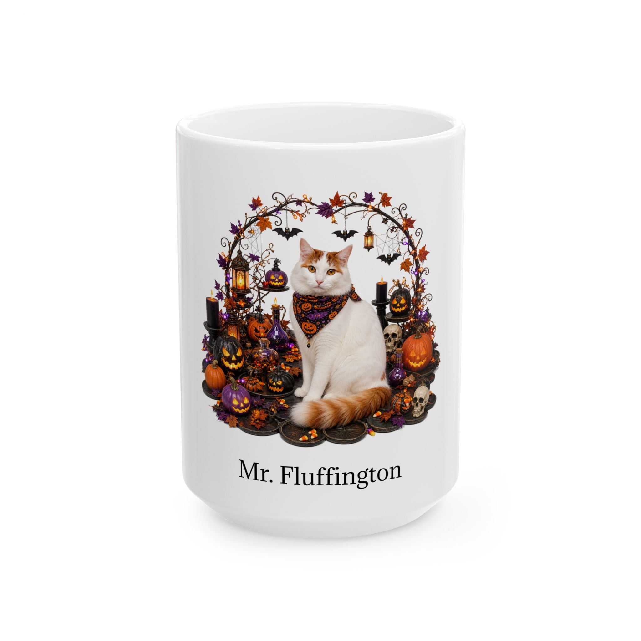 Personalized Turkish Van Cat Mug – Custom Pet Name Halloween Gift