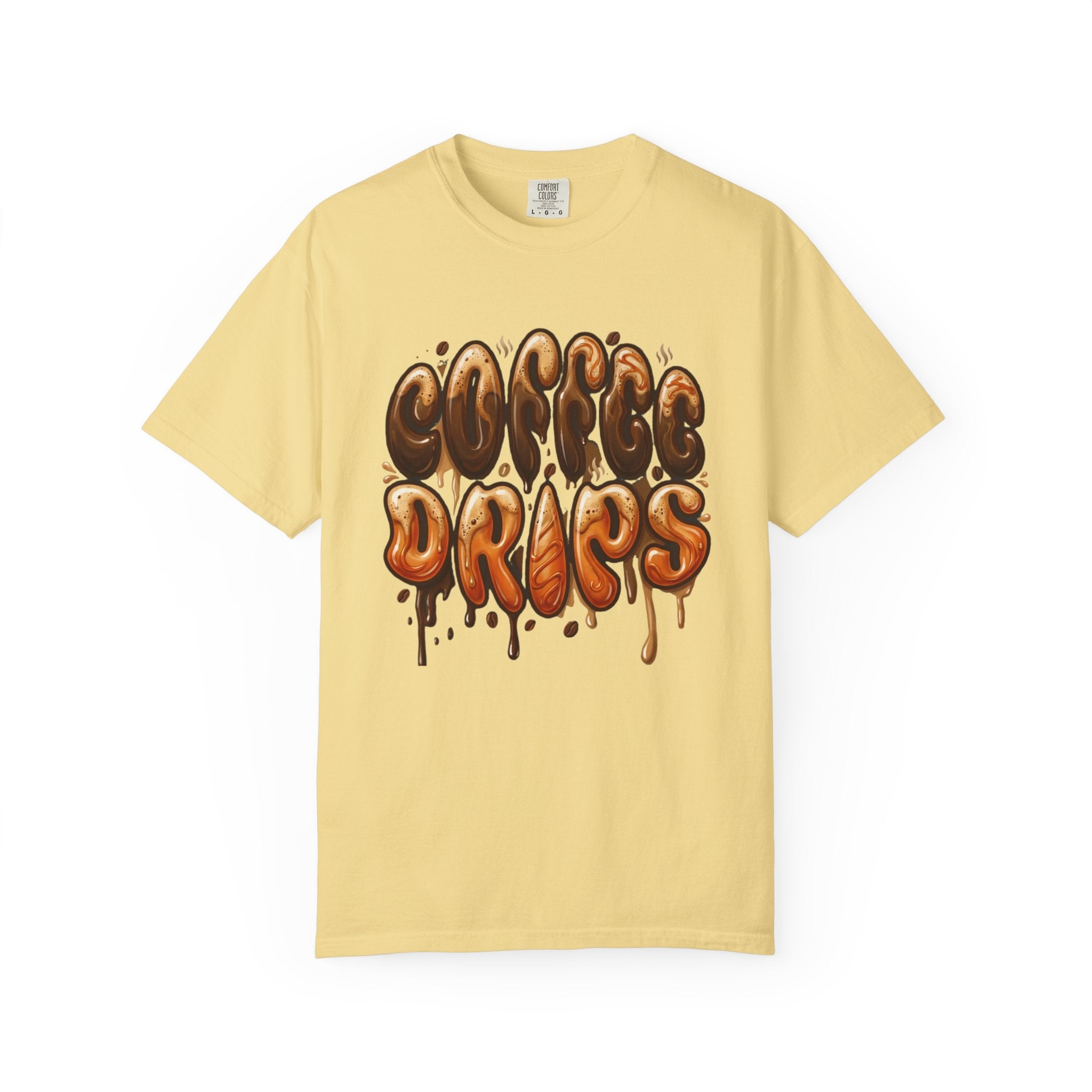 Coffee Drips Retro T-Shirt | Comfort Colors Garment Dyed Graphic Tee