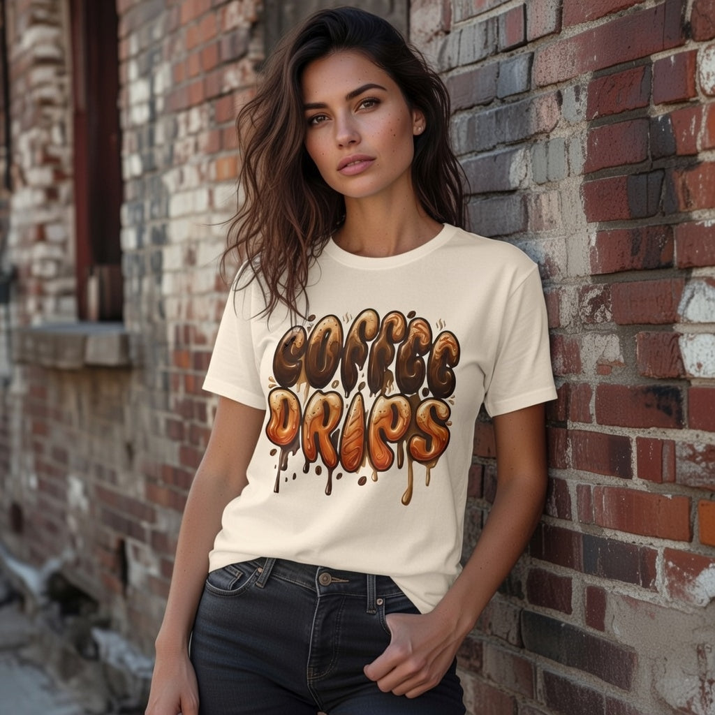 Coffee Drips Retro T-Shirt | Comfort Colors Garment Dyed Graphic Tee