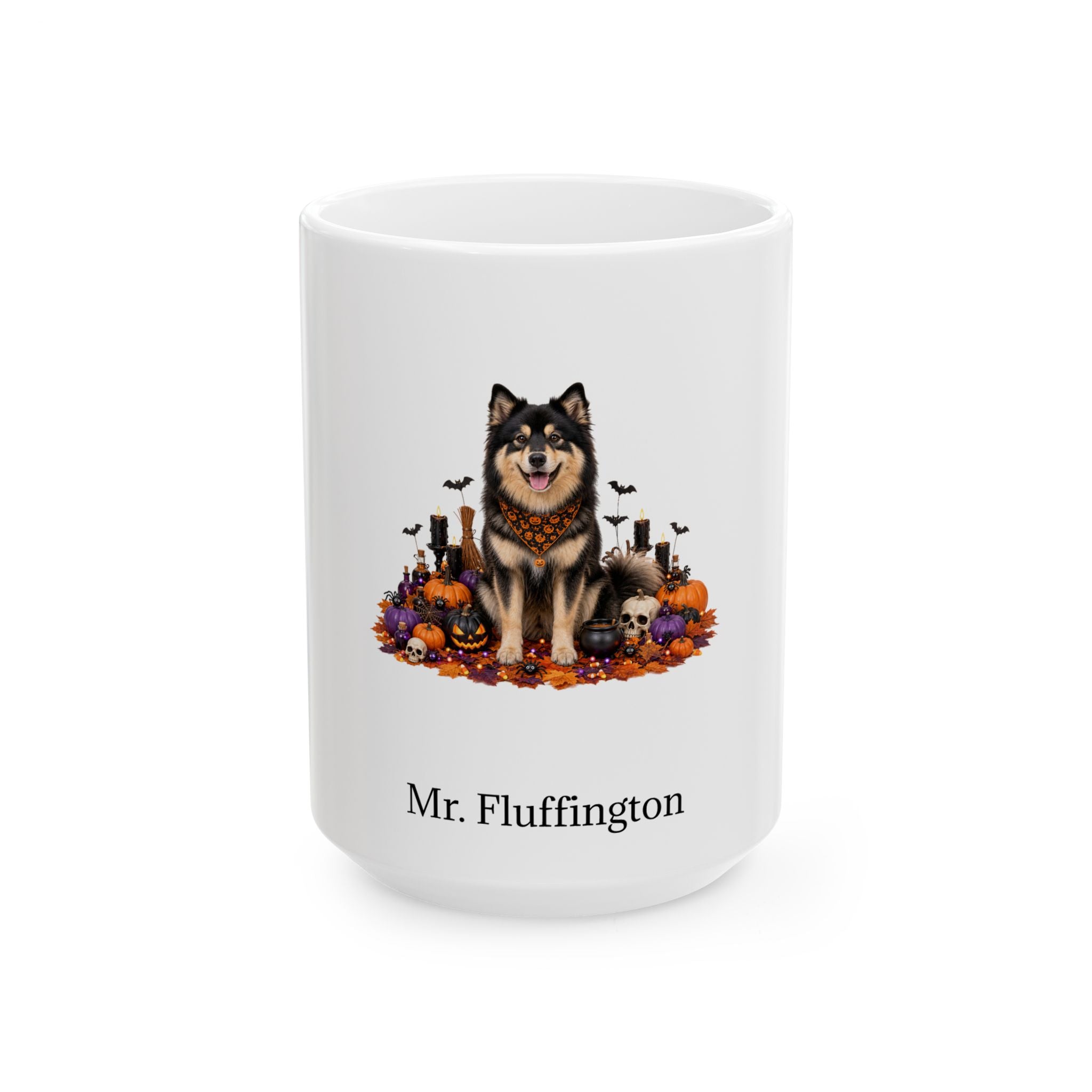 Personalized Finnish Lapphund Dog Mug – Custom Pet Name Halloween Gift