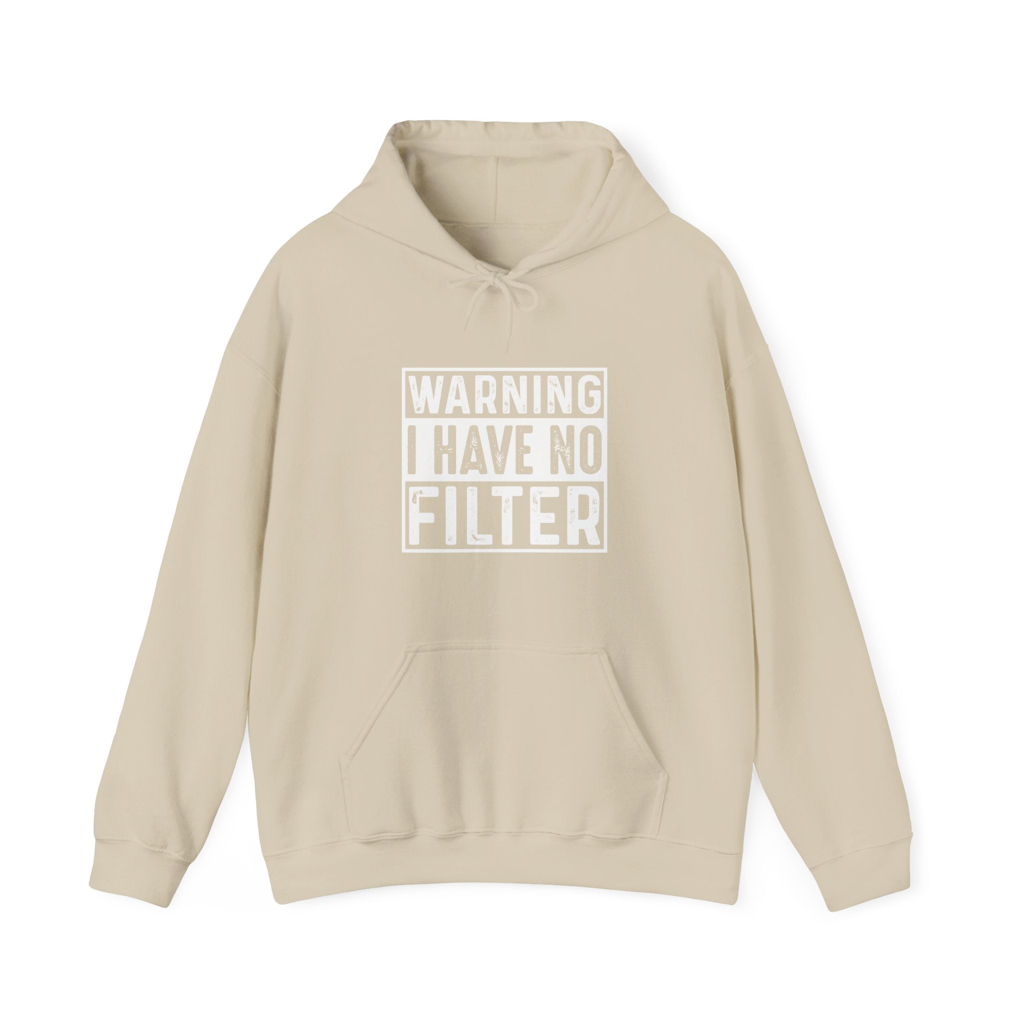 Warning I Have No Filter Hoodie | Bold Graphic Sweatshirt | Unisex Streetwear Gift