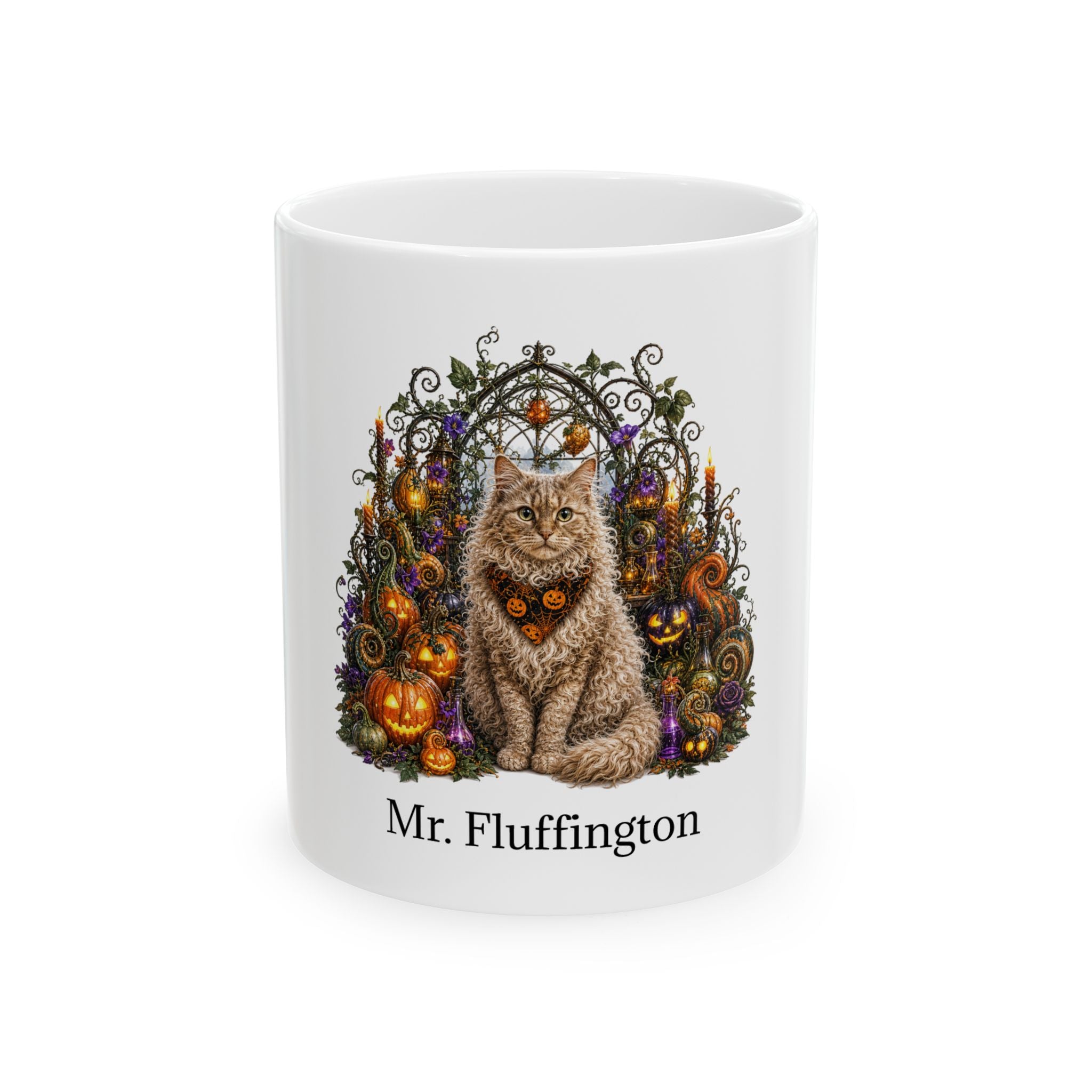 Personalized LaPerm Cat Halloween Mug – Custom Name