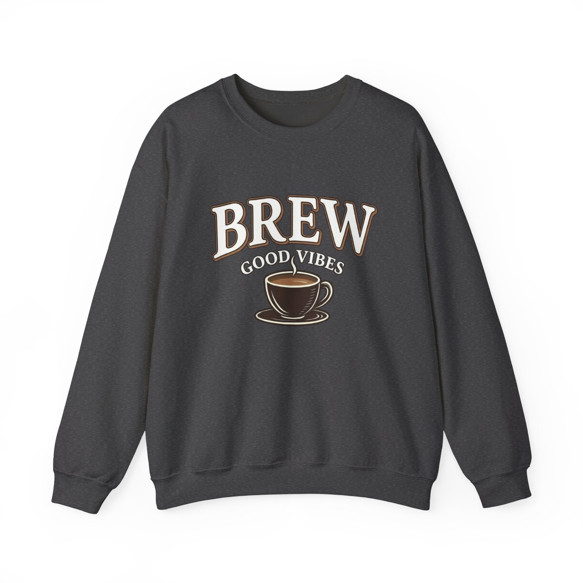 Brew Good Vibes Coffee Sweatshirt – Vintage Unisex Cotton Blend Crewneck