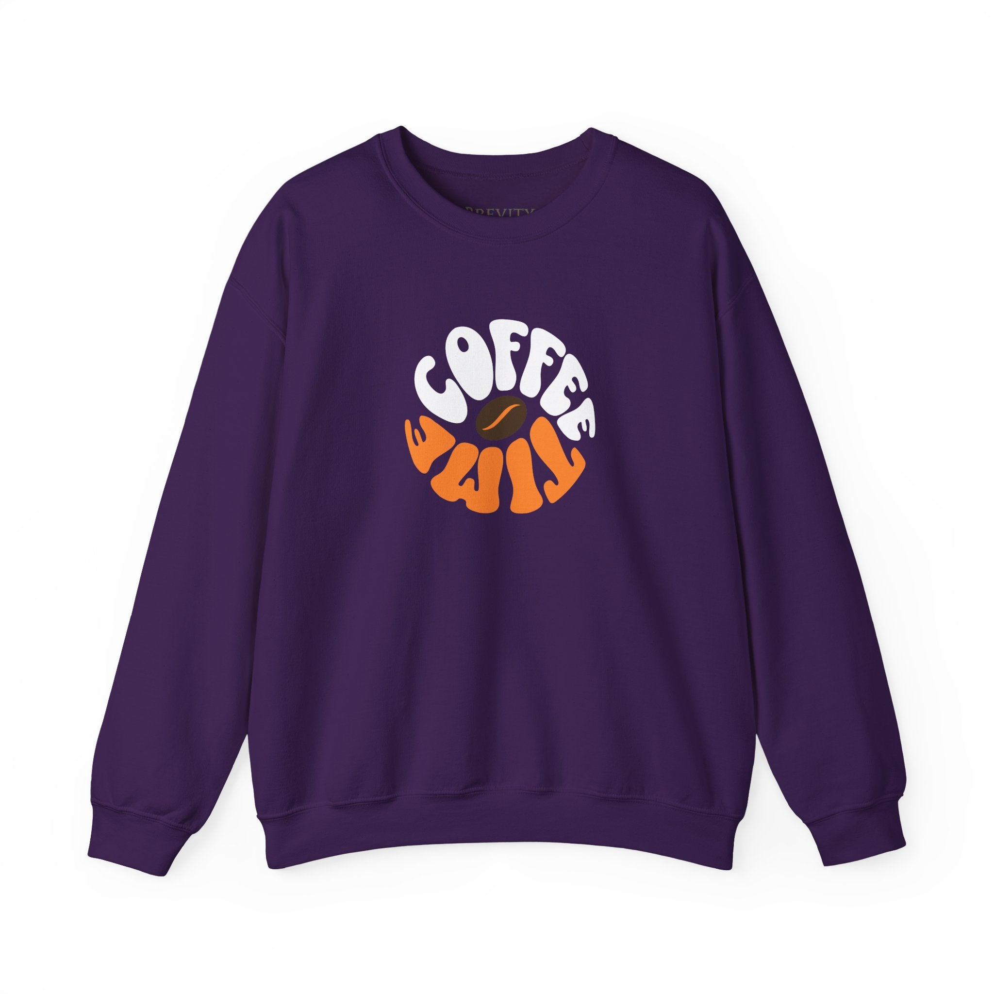 Brevity Brew Retro Coffee Time Sweatshirt – Vintage 70s Brown Unisex Crewneck