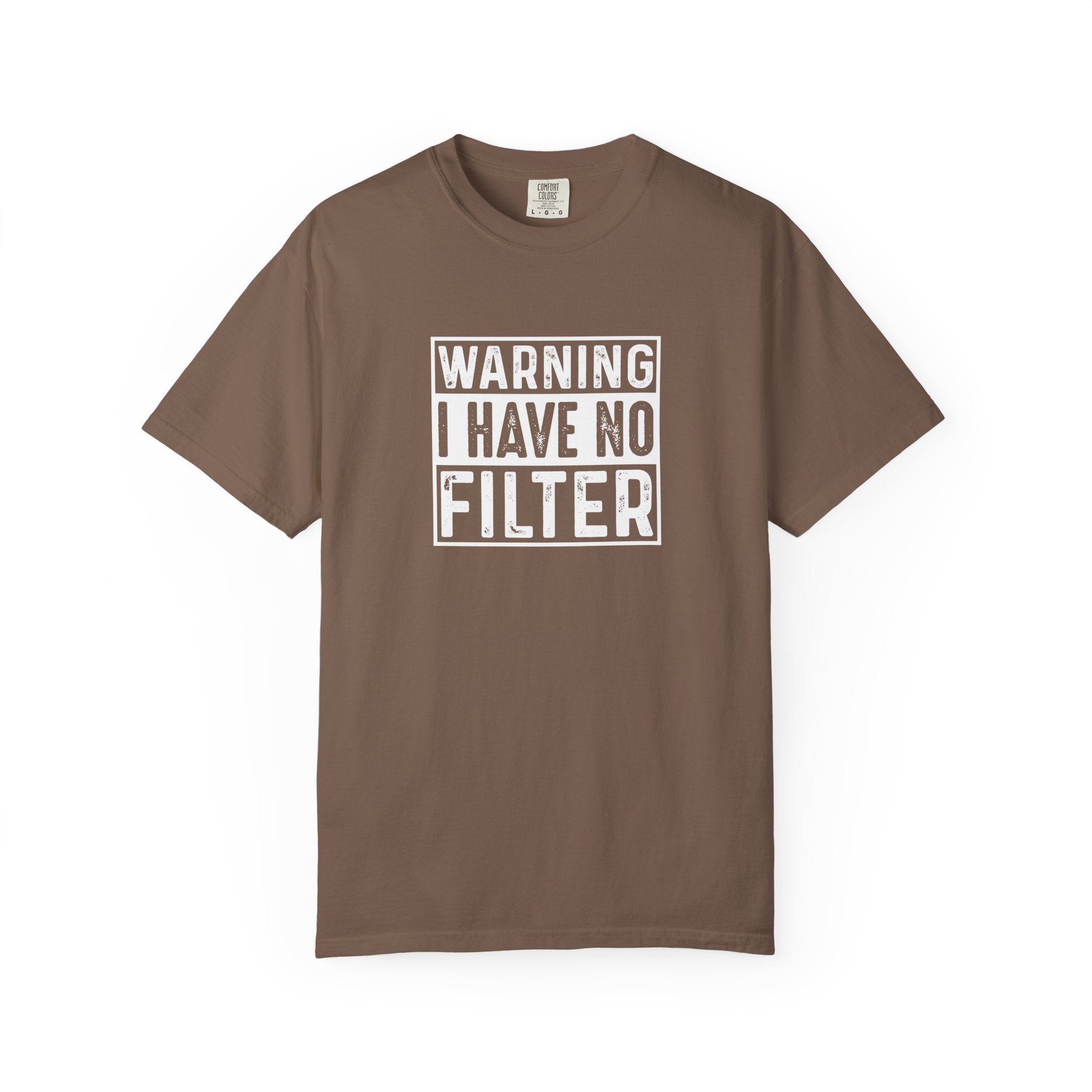 Brevity Brew No Filter Sarcastic Graphic Tee, Heavyweight Cotton Shirt