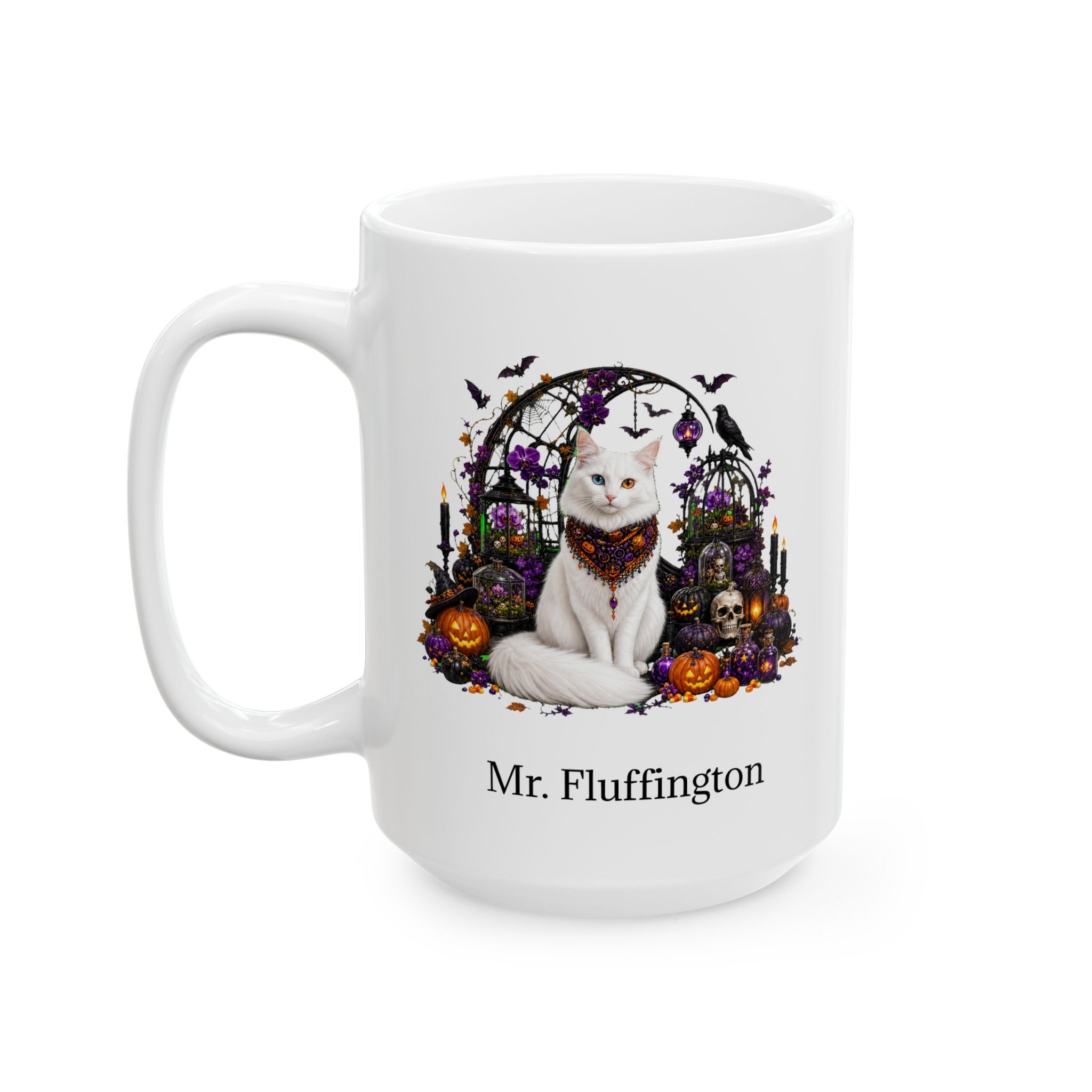 Personalized Turkish Angora Halloween Mug – Custom Pet Name Gift