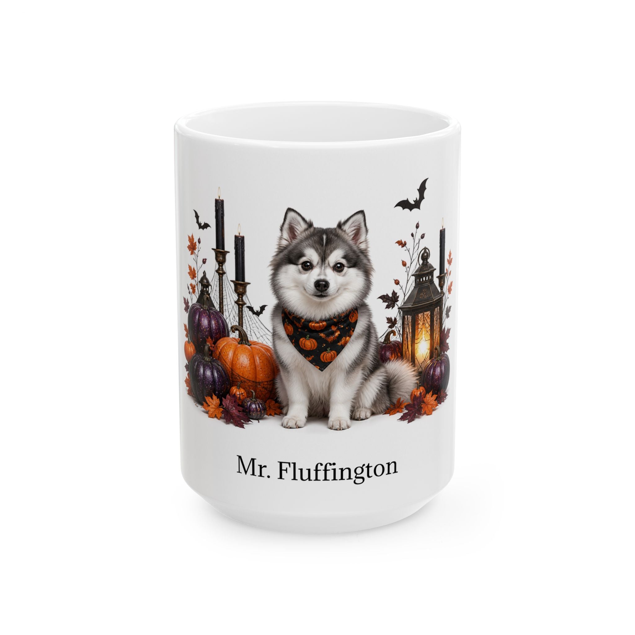 Personalized Pomsky Halloween mug, alternate product view
