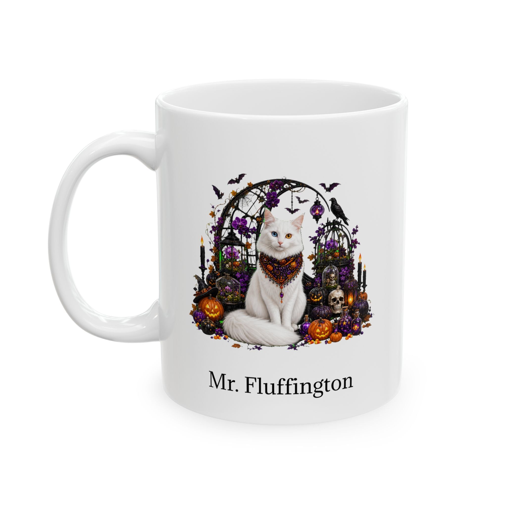 Personalized Turkish Angora Halloween Mug – Custom Pet Name Gift