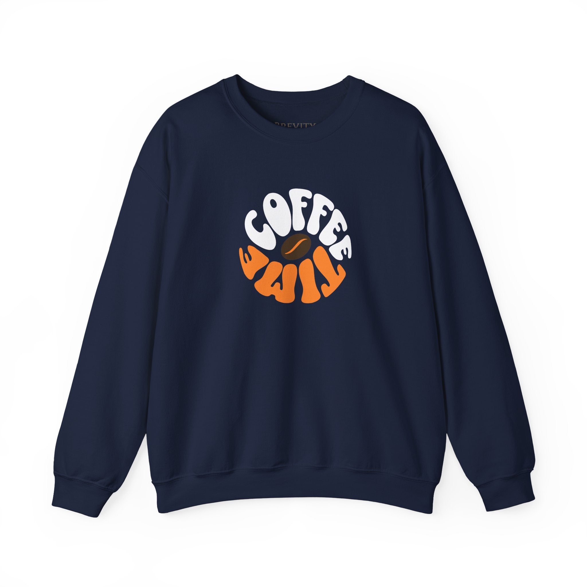 Brevity Brew Retro Coffee Time Sweatshirt – Vintage 70s Brown Unisex Crewneck