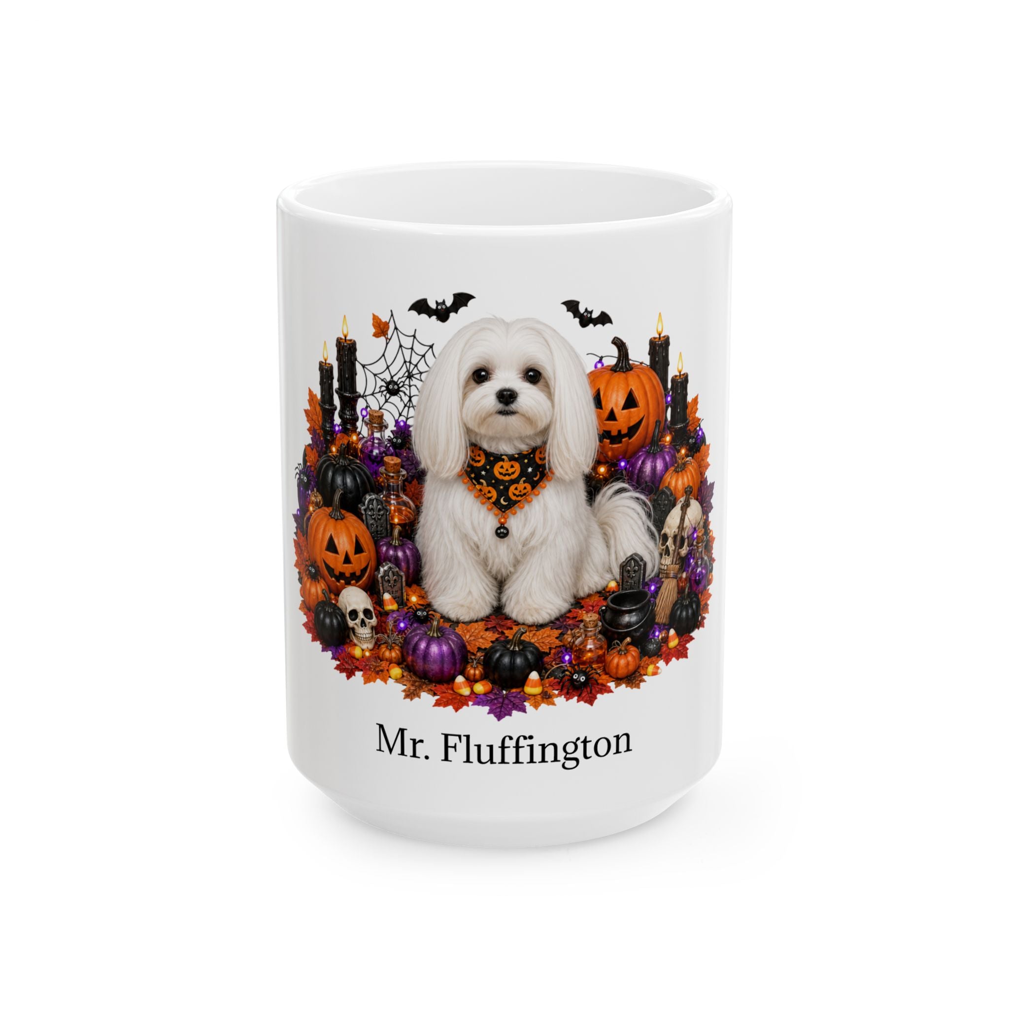 Personalized Maltese Halloween mug, alternate product view
