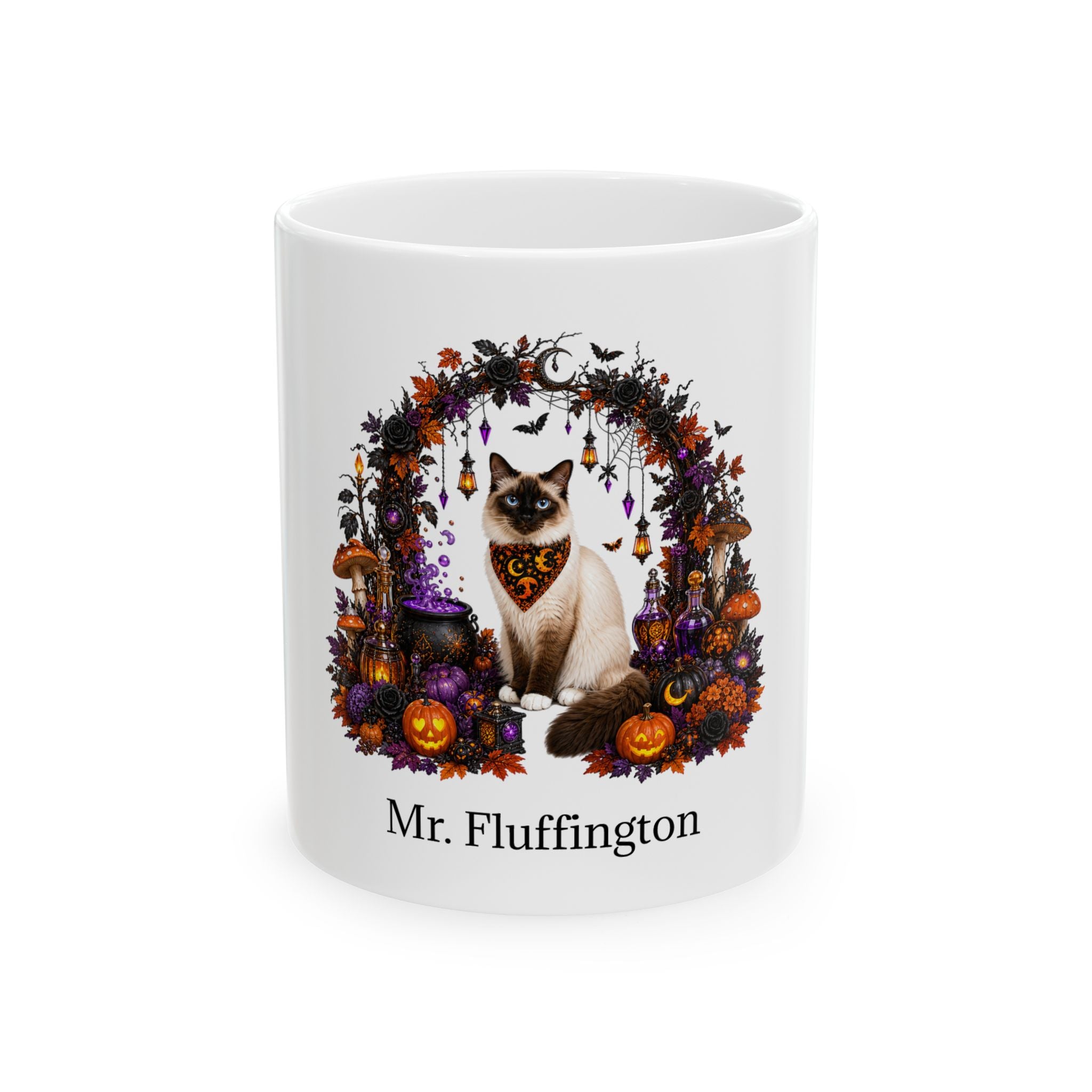 Personalized Birman Cat Halloween Mug – Custom Name