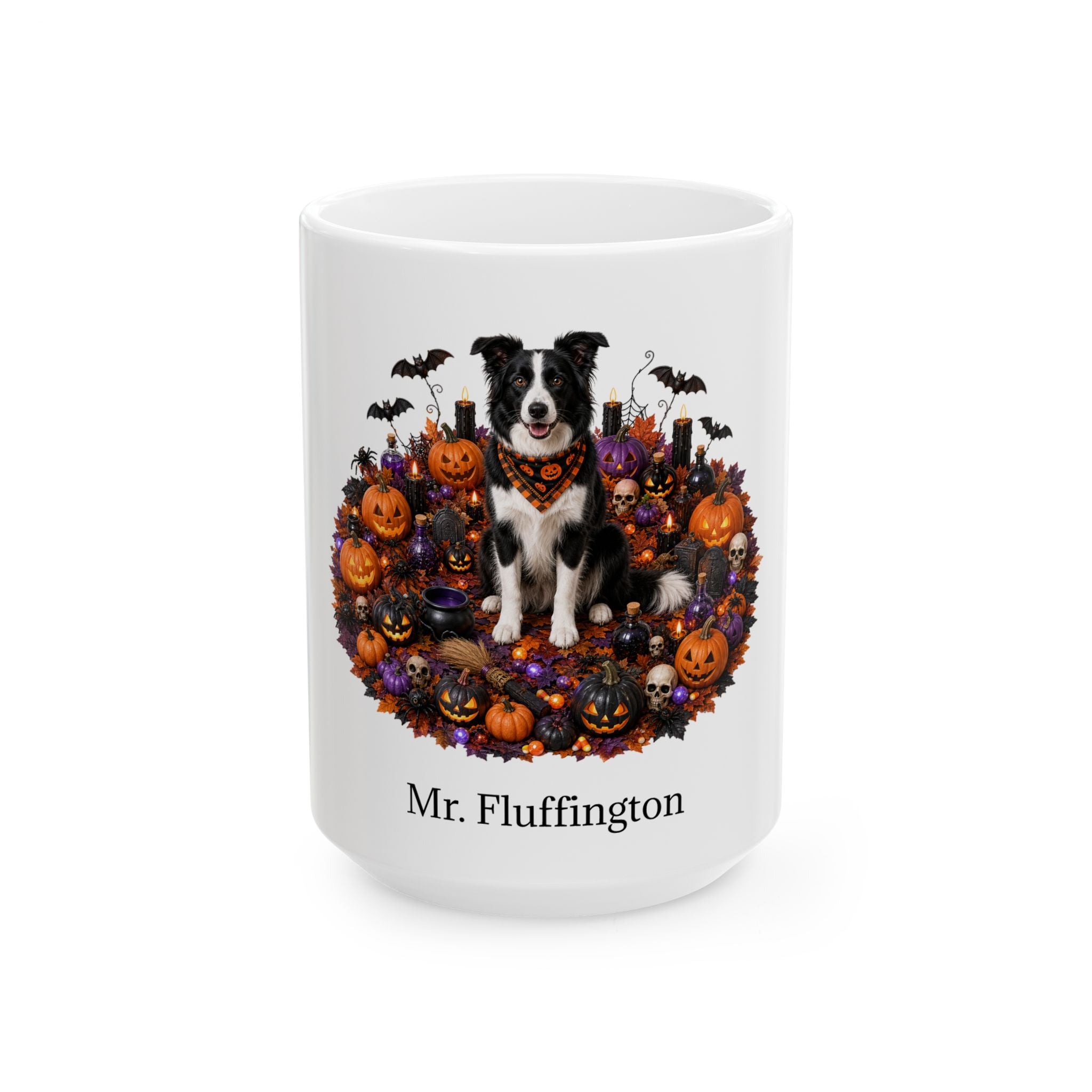 Personalized Border Collie Halloween mug, alternate product view
