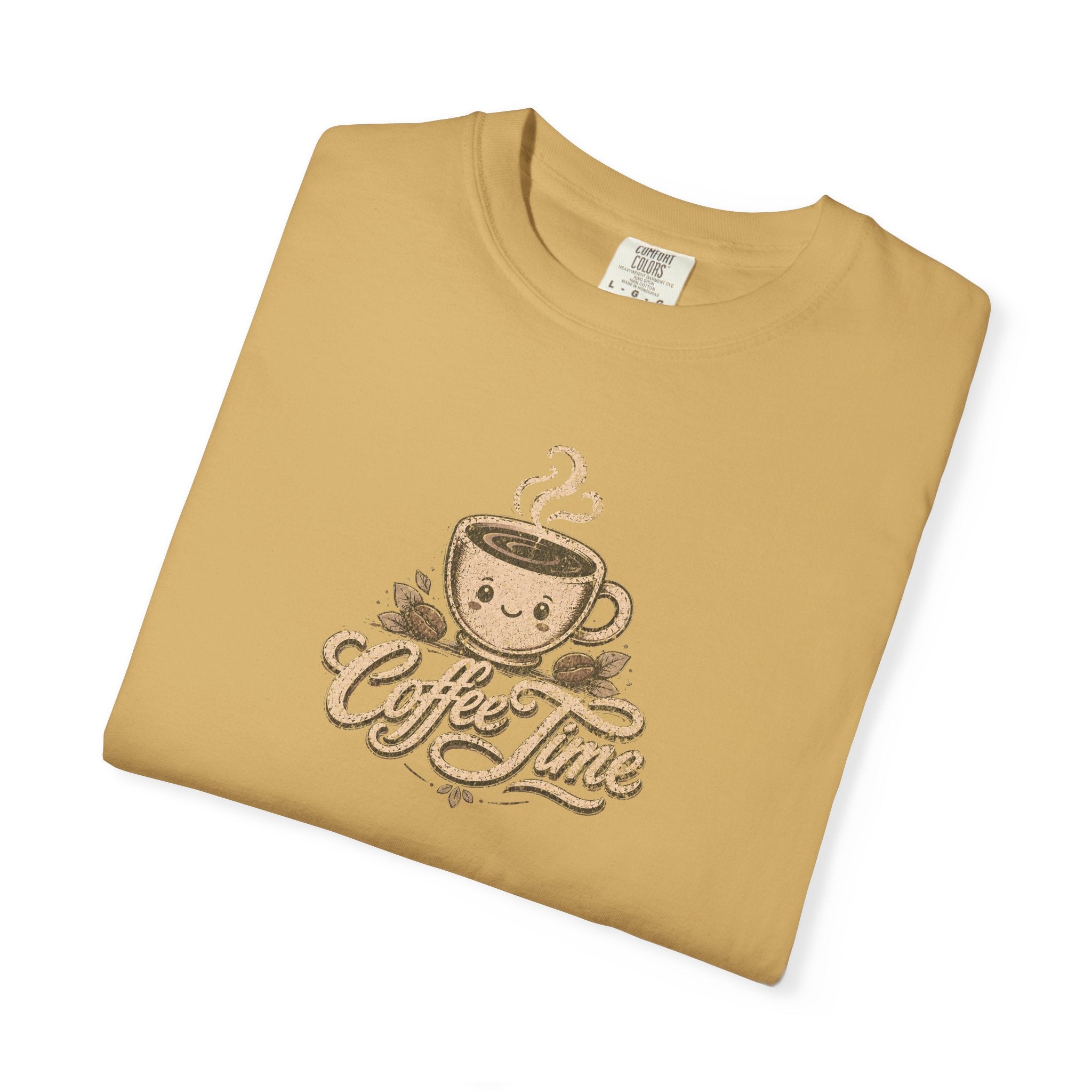 Vintage Coffee Time Heavyweight Cotton Graphic T-Shirt