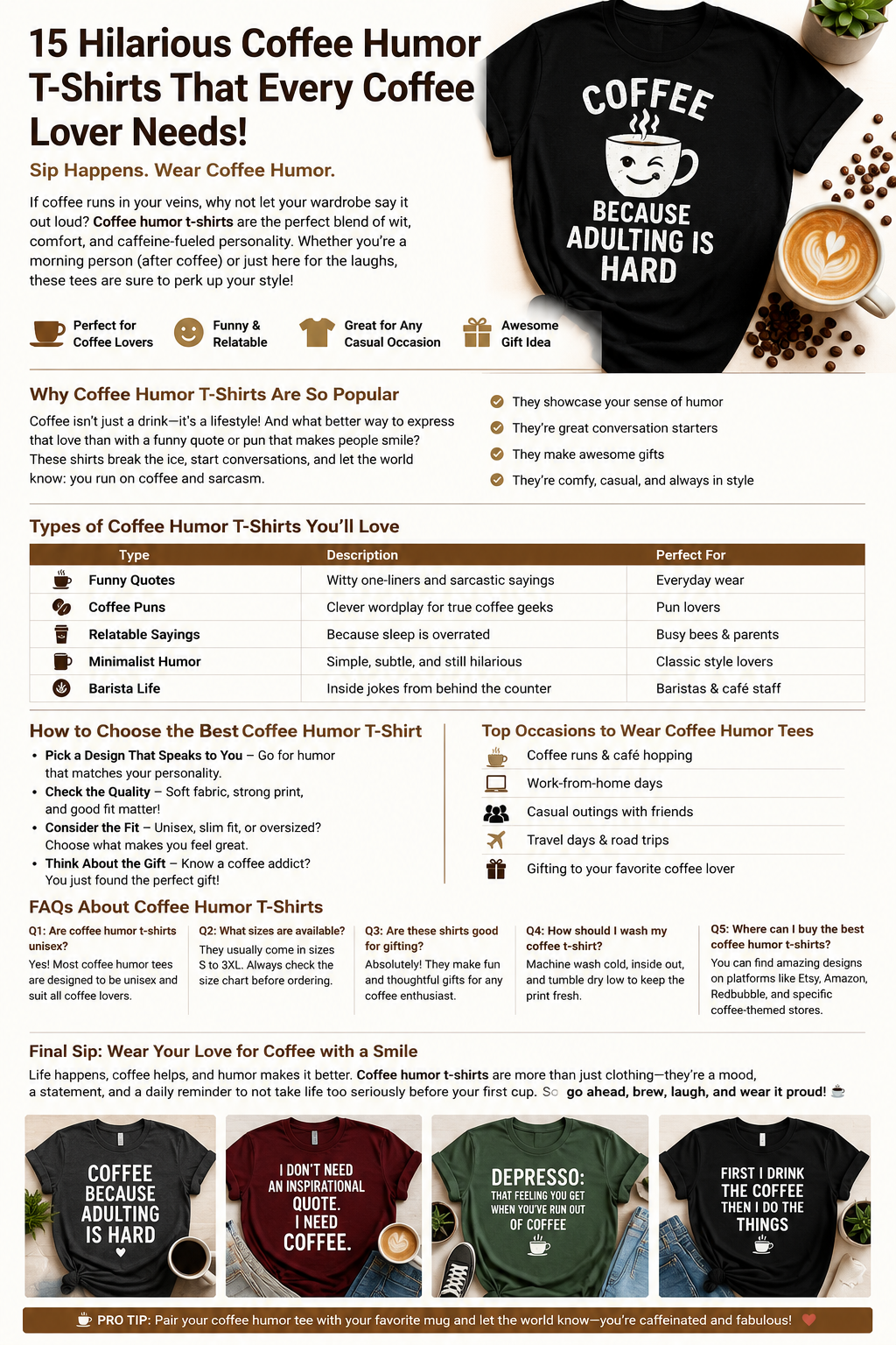 Coffee Humor T-Shirts: 17 Brilliant Ways to Brew Style, Laughs, and Everyday Comfort