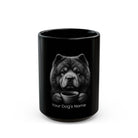 Personalized Chow Chow black ceramic coffee mug with custom dog name