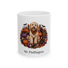 Personalized Cockapoo Halloween mug with custom dog name, front product view
