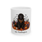 Personalized Newfoundland Halloween mug with custom dog name, front product view