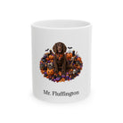 Personalized Boykin Spaniel dog Halloween mug, 15oz white ceramic, with custom pet name on front