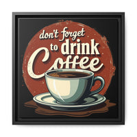 Brevity Brew Coffee Wall Art – 14x14 Framed Matte Canvas Kitchen Decor