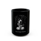 Personalized Polish Tatra Sheepdog black ceramic coffee mug with custom dog name