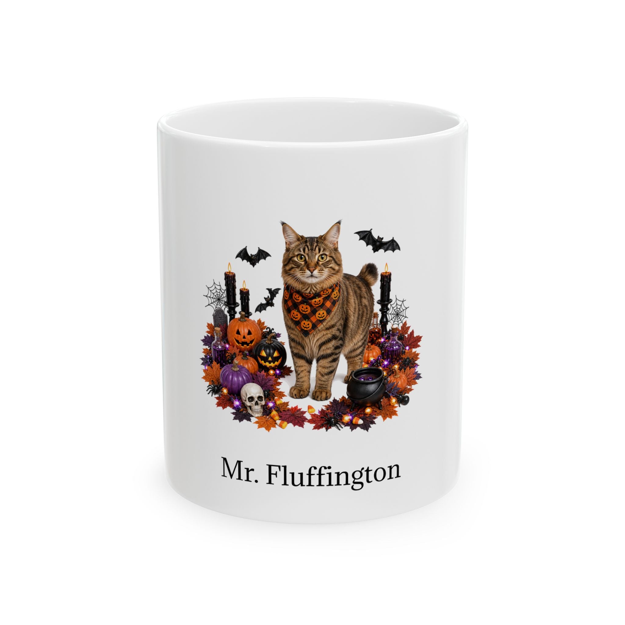 Personalized American Bobtail Cat Mug – Custom Pet Name Halloween Gift