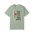 Cat Peeking Coffee Tee — “If You Don’t Have Coffee, Keep Walking” T-Shirt