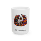 Personalized Dalmatian dog Halloween mug, 15oz white ceramic, with custom pet name on front