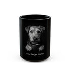 Personalized Welsh Terrier black ceramic coffee mug with custom dog name