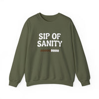 Sip Of Sanity Funny Coffee Sweatshirt | Gildan 18000 Unisex Fleece Crewneck