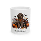 Personalized Barbet dog ceramic coffee mug with Halloween artwork and custom name — image 2
