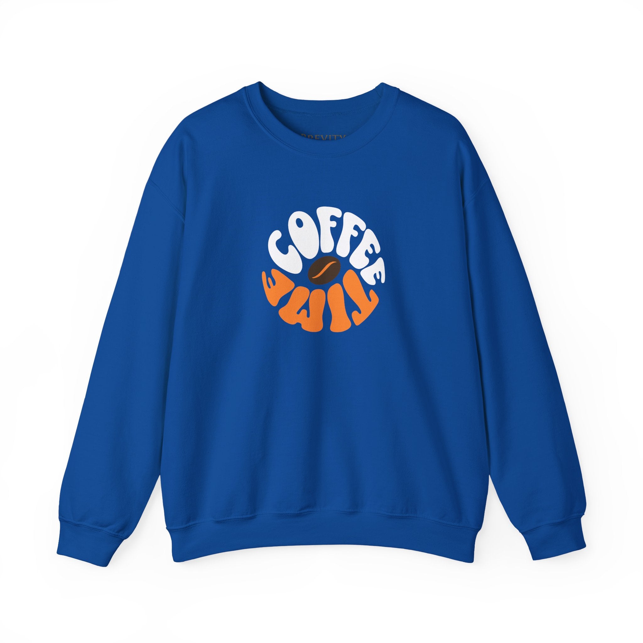 Brevity Brew Retro Coffee Time Sweatshirt – Vintage 70s Brown Unisex Crewneck