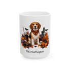 Angled Beagle dog Halloween mug with personalized pet name and fall design — image 3