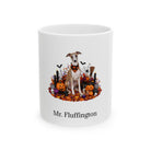 Personalized Whippet dog Halloween mug, 11oz white ceramic, with custom pet name on front